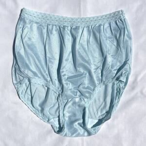 Vtg Maidenform Wise Buys Silky Granny Panties Mushroom Gusset Blue 5 USA 40614
